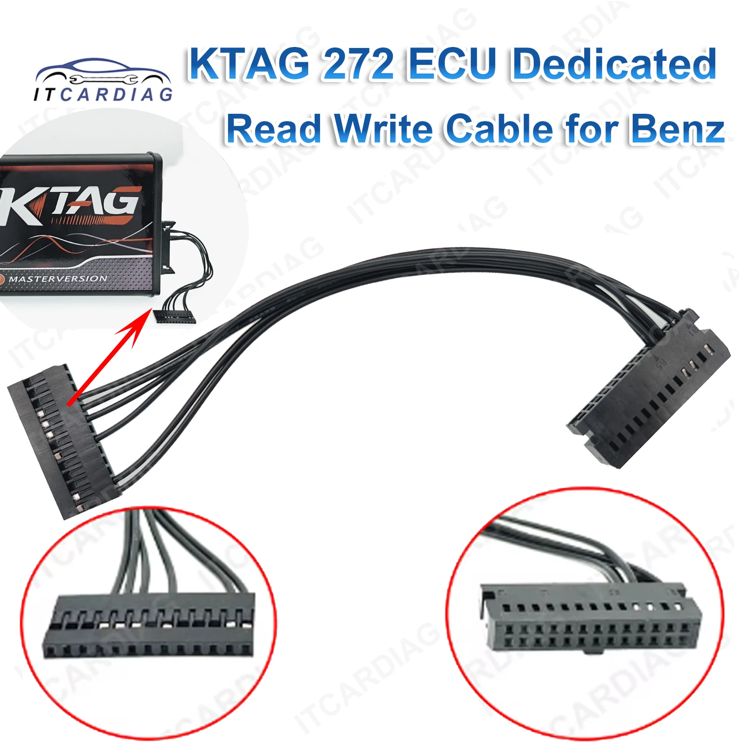 Выделенный кабель KTAG 272 ECU для чтения/записи подключается к компьютеру Mercedes-Benz