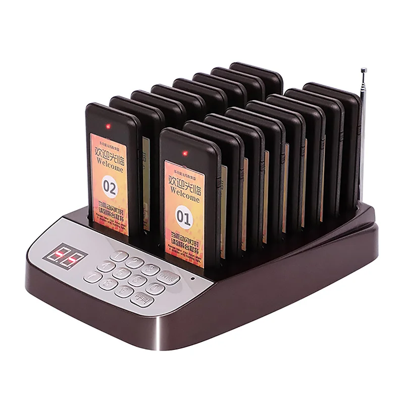 Calling System Wireless Paging Queue System 16/20 Channels Restaurant Pager Waiter for Restaurant Coffee Shop Queuing System