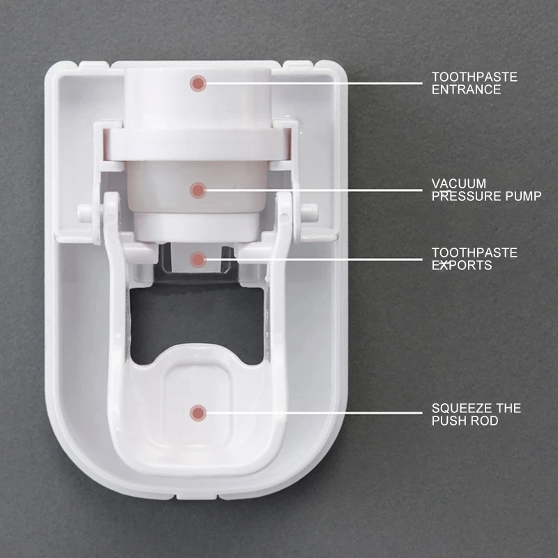Wall Mounted Automatic Toothpaste Dispenser Creative Bathroom Accessories Waterproof Lazy Squeeze Toothbrush Holder |