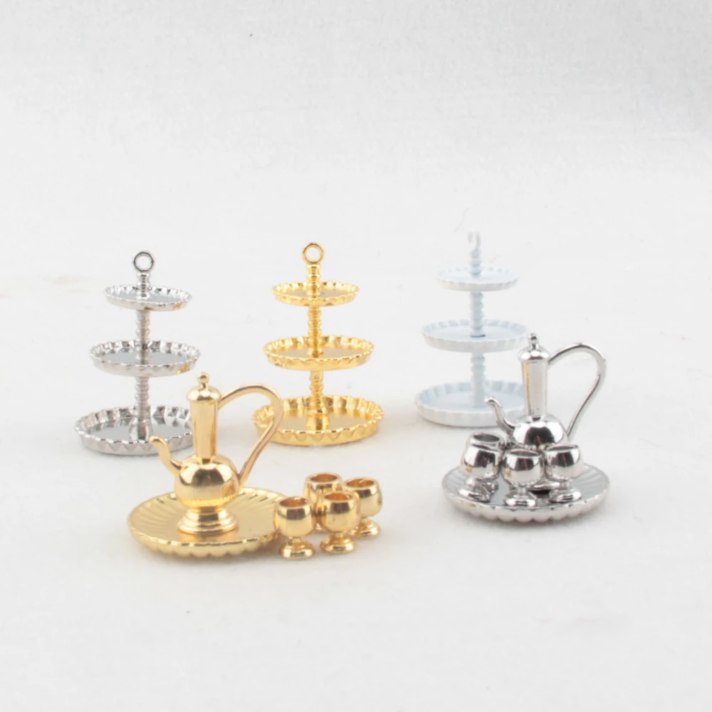 

Mini Food Kitchen Pots Spatula Model Candlestick Cake Stand for Doll House Mininature Accessories 1:12 Alloy Fashion Crafts