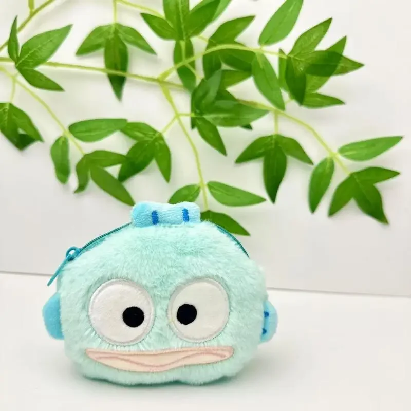 Фото Плюшевый кошелек-монетница Sanrio Hangyodon 9 см, сумка для карт, подвеска на рюкзак, брелок, двухслойная молния, подарок для друзей на праздник №5