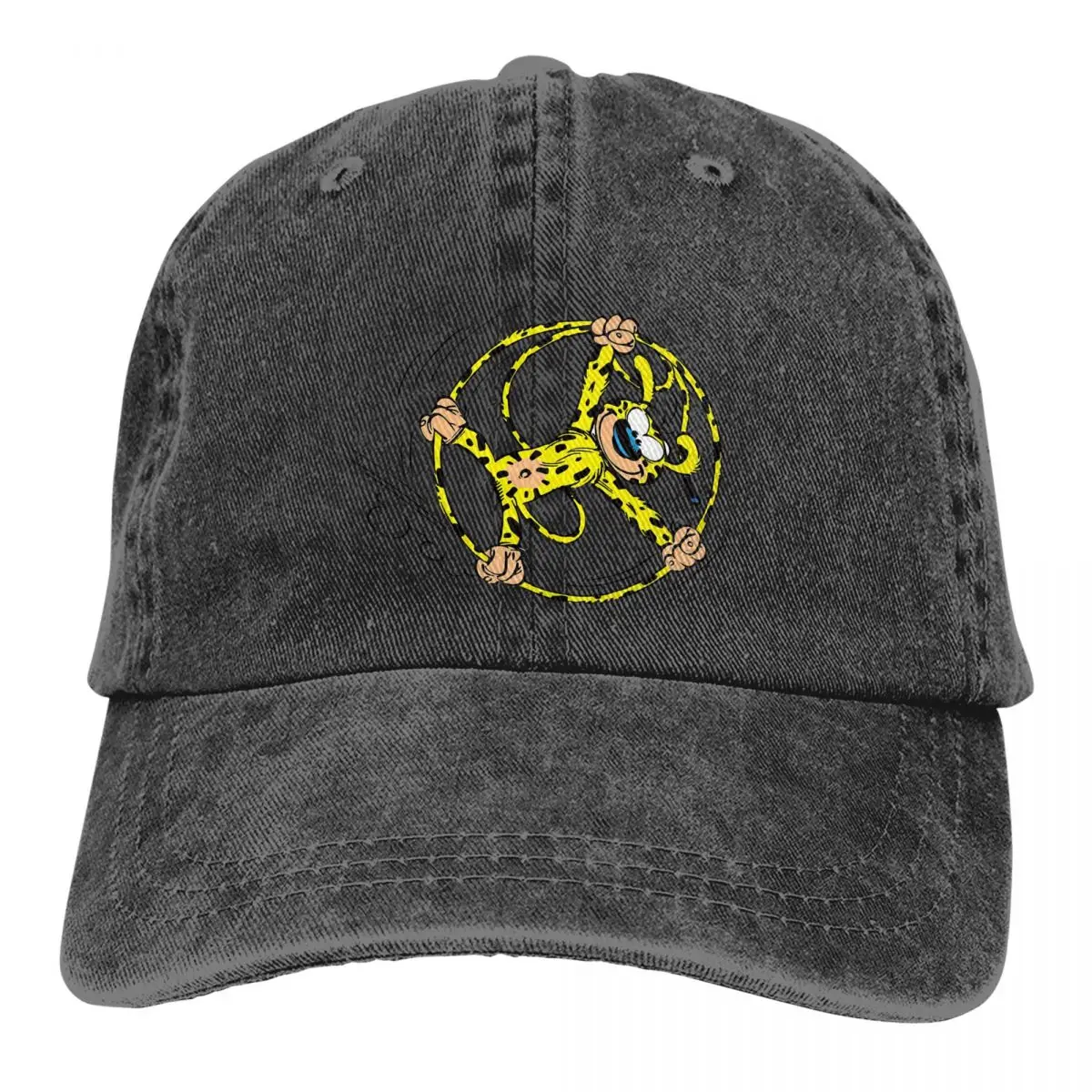 

Pure Color Dad Hats Marsupilami Rolling In Tail Women's Hat Sun Visor Baseball Caps Gaston Lagaffe Comics Peaked Cap