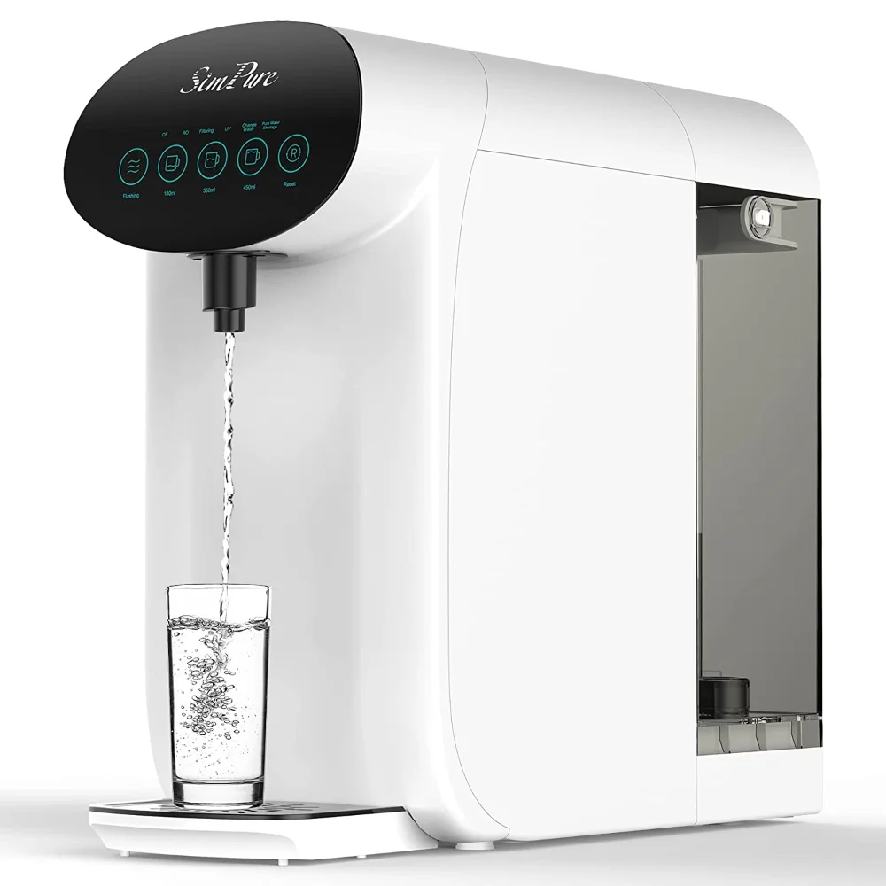 SimPure Y7P-W UV Countertop Reverse Osmosis Water Filtration Purification System, 4 Stage RO Water Filter
