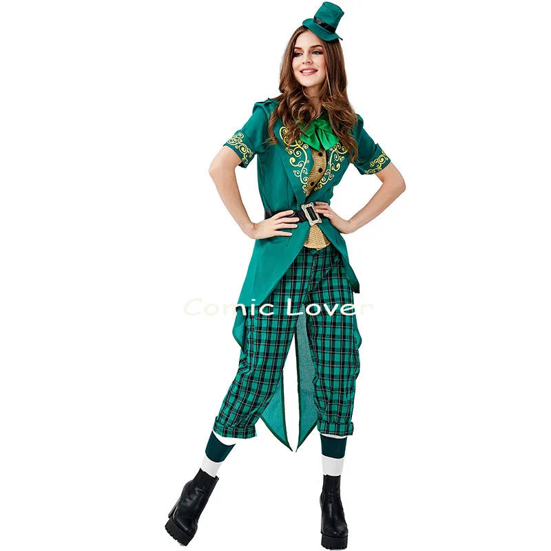 Ирландский национальный Зеленый День Святого Патрика костюм для косплея Leprechaun