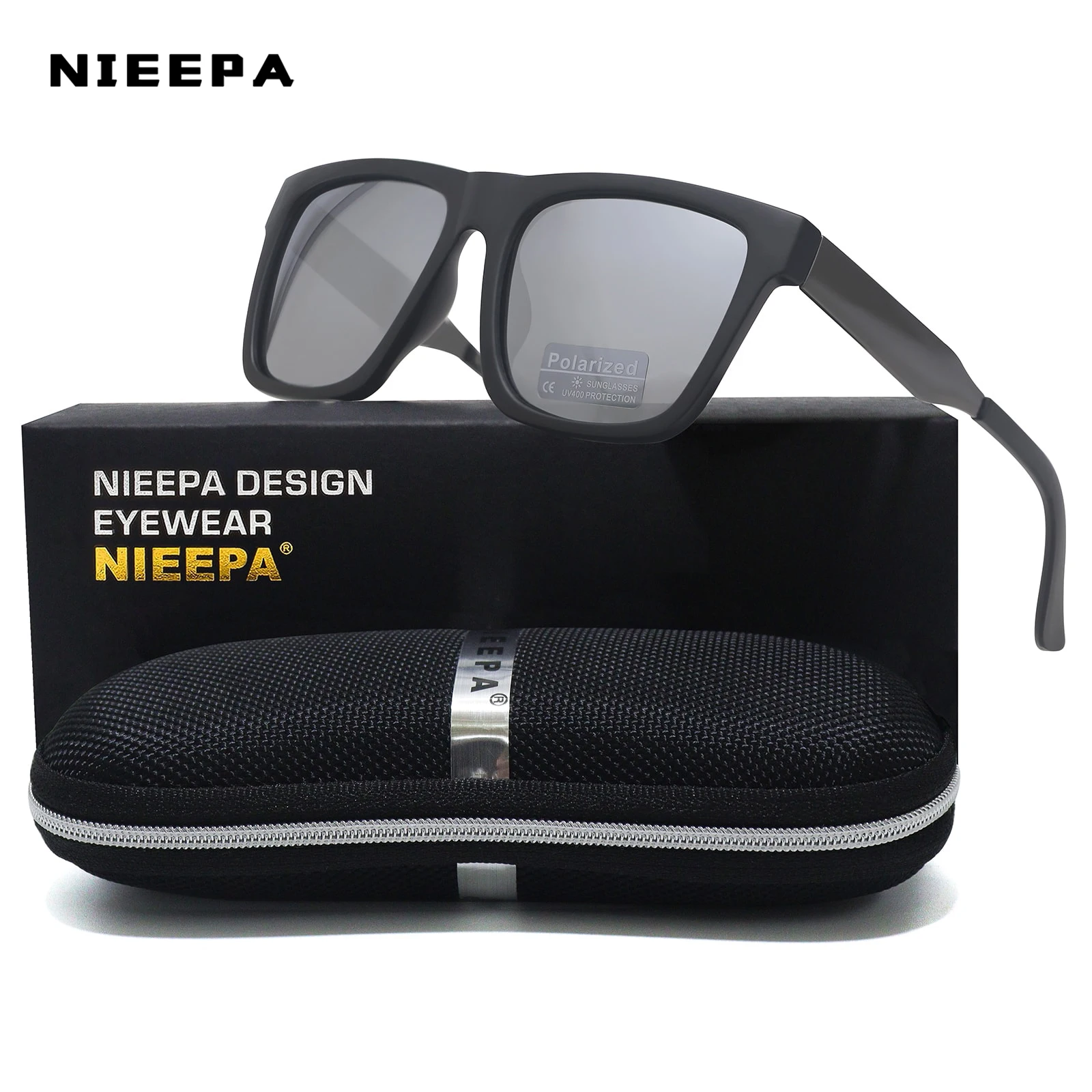 

Retro Square Polarzied Men's Sunglasses For Driving High Quality UV400 Oversized Sunglass Male Fashionable Wide Leg Sun Glasses