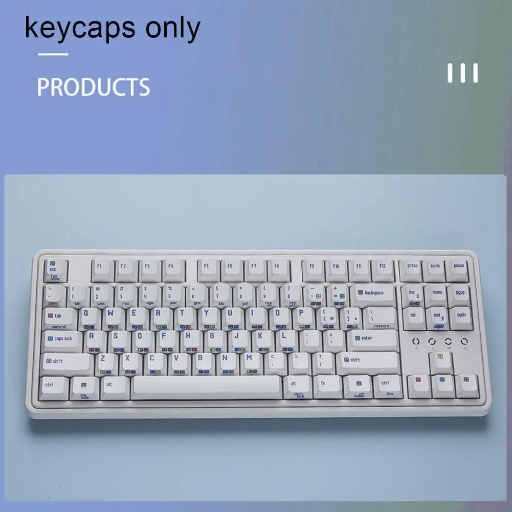 

Винтажные колпачки для клавиш в стиле команды 64-го цвета, колпачки для клавиш с сублимационной печатью для механической клавиатуры с дизайн...