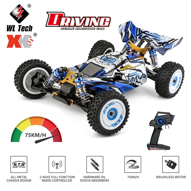 

WLtoys 124017 124016 V2 75KM/H 2.4G RC Car Brushless 4WD Electric High Speed Off-Road Drift Remote Control Toys for Children