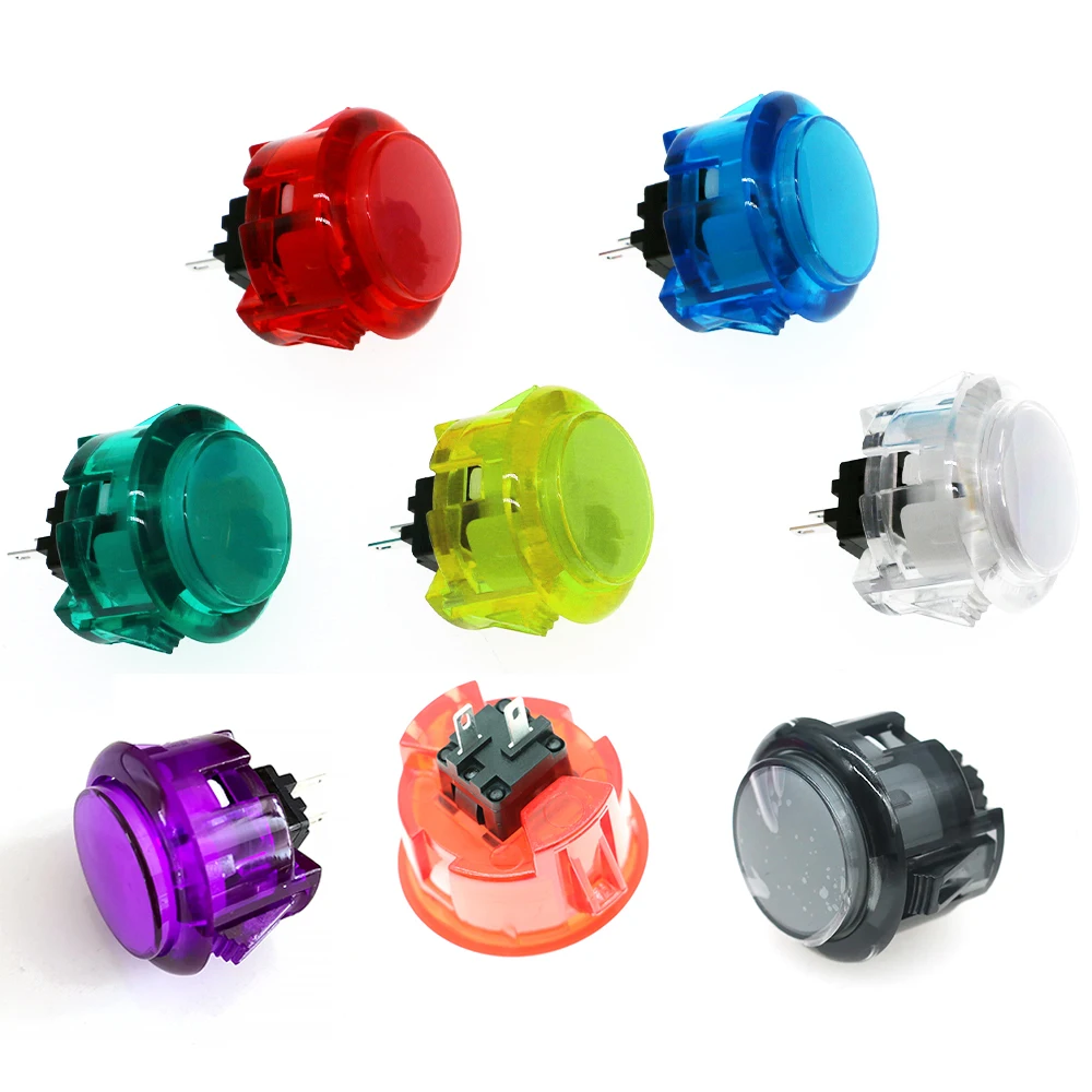   30MM Arcade Clear Push Button Durable Multicade MAME Jamma Video Game Console DIY Start Cion Switch Copy Sanwa OBSC-30 24mm 