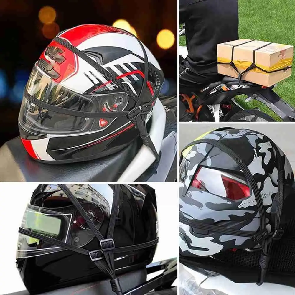 

Helmet Rope Highly Elastic Luggage Binding Cord Moto Rope Helmet Protective Buckle Elastic 60cm Fixed Retractable High-Stre X4H2