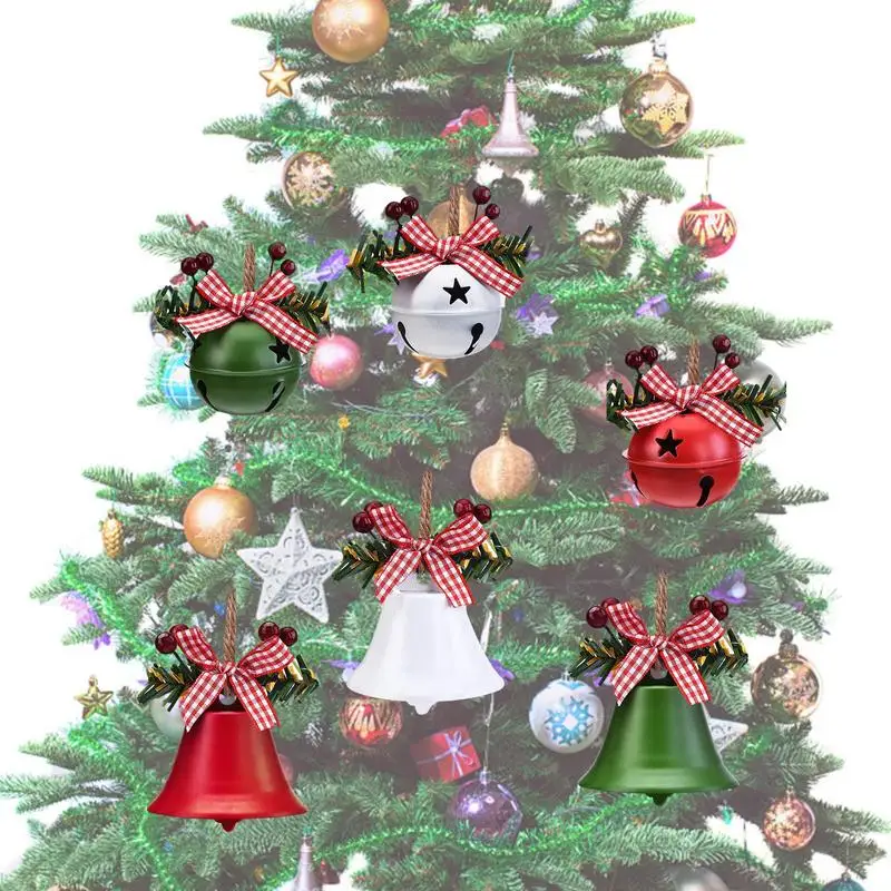 

Рождественские колокольчики, колокольчики, звезда, вырез, Рождественская фотография с остродутой ягодой и бантом, металлический подвесной ...