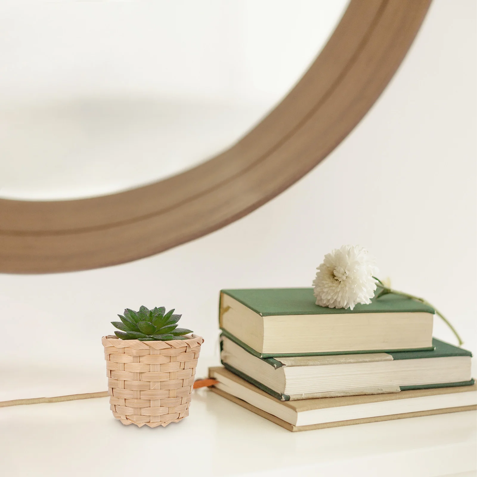 10 шт. мини-бамбуковая корзина для хранения плетеные вручную корзины с