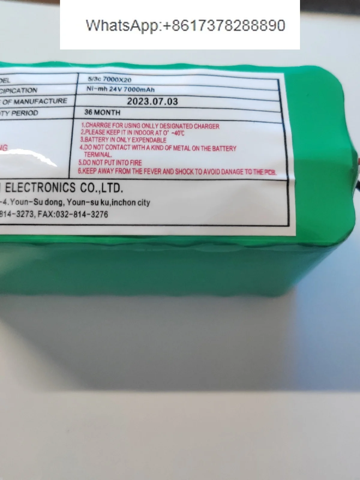 Задняя аккумуляторная батарея для пятна 5/3C7000X20 24V7000MAH