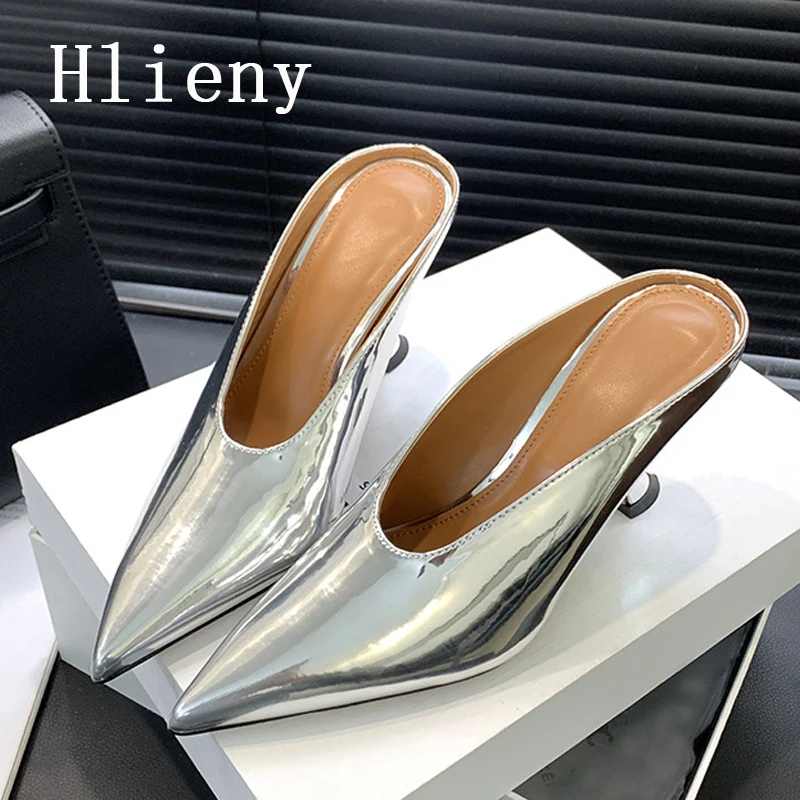 Туфли Hlieny женские на низком каблуке босоножки с острым носком и ремешком пряжкой