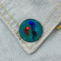 polyamorous jellyfish pin custom brooches shirt lapel teacher tote bag backpacks badge cartoon gift brooches pins for women