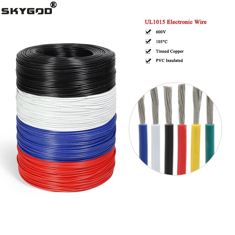 Электрический провод 2/5/10 м UL1015 многожильный 24 22 20 18 16 14 12 10 8 AWG 600 В сделай сам линия