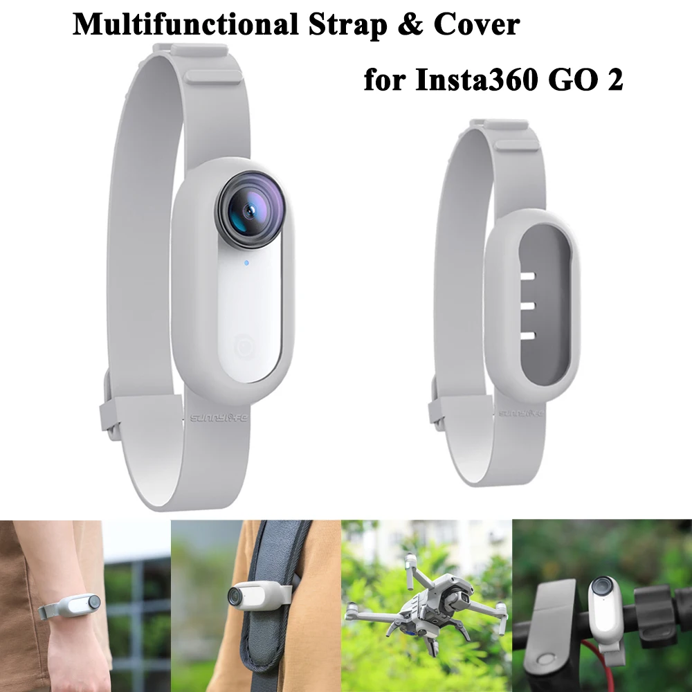 

Camera Strap Silicone Protective Cover Wristband Palm Backpack Stripe Bicycle Strap Cat Collar for Insta360 GO 2 Accessory Strap