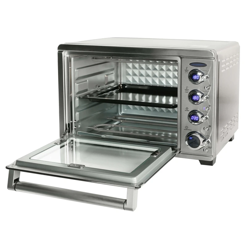 Мини печь GEMLUX GL OR 1538LUX (мощность 1800 Вт объем 38 л электронное управление корпус из нержавеющей стали)|Духовки| |