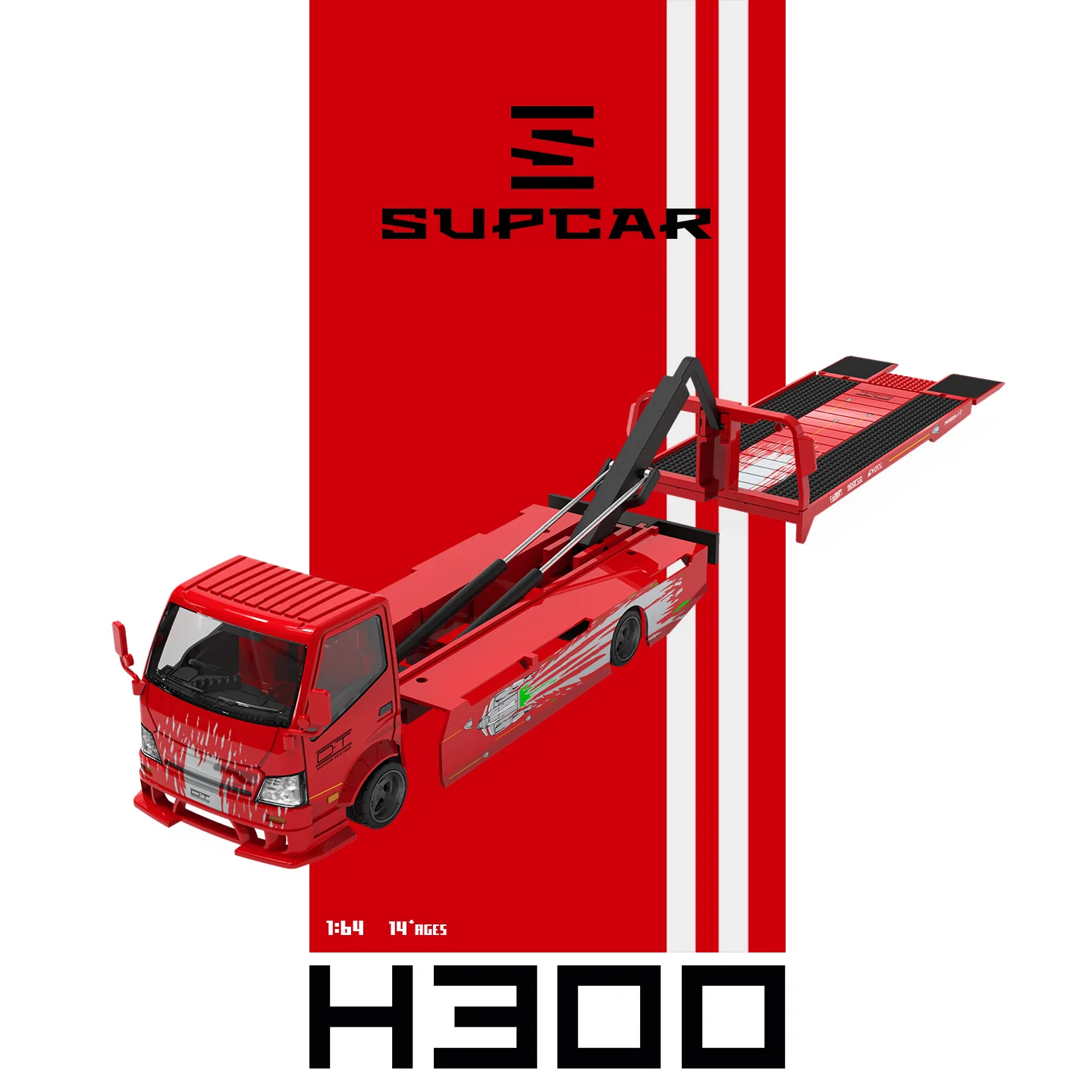 SC 1:64 H300 Транспортный прицеп-платформа, красный, окрашенный в цвет Gladiator, литая модель автомобиля, предзаказ (art.: 3920dd2a3e828) - 3920dd2a3e828