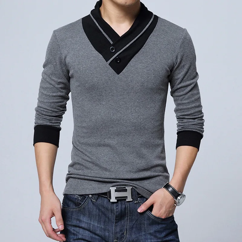 Мужская рубашка-поло с длинным рукавом размеры до 5XL | одежда