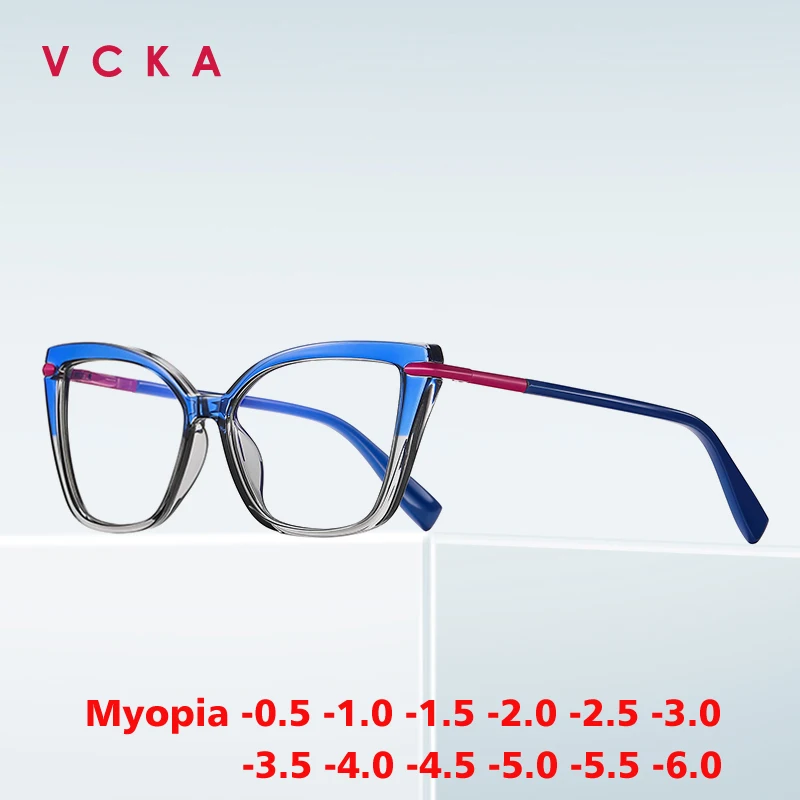 VCKA женские очки для близорукости кошачий глаз с защитой от синего света модные