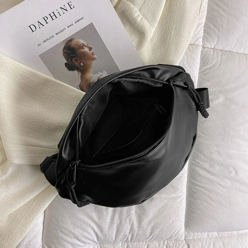 Модная простая поясная сумка через плечо для женщин однотонная полиэстеровая