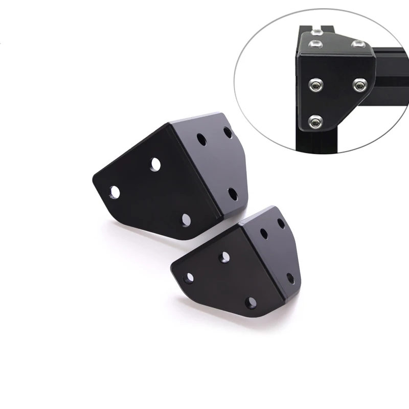 

4pcs 3030 M6 4040 M8 Right-angle Outer Connecting Plate, Black Cast aluminum Joining Plate, Industrial Aluminum Profile CNC 3D