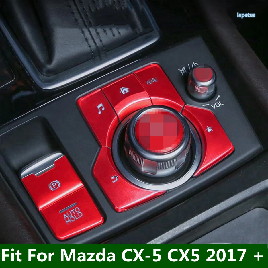 

Center Console Multimedia Control Switch Buttons EPB Decor Panel Cover Trim Fit For Mazda CX-5 CX5 2017 - 2023 Metal Accessories