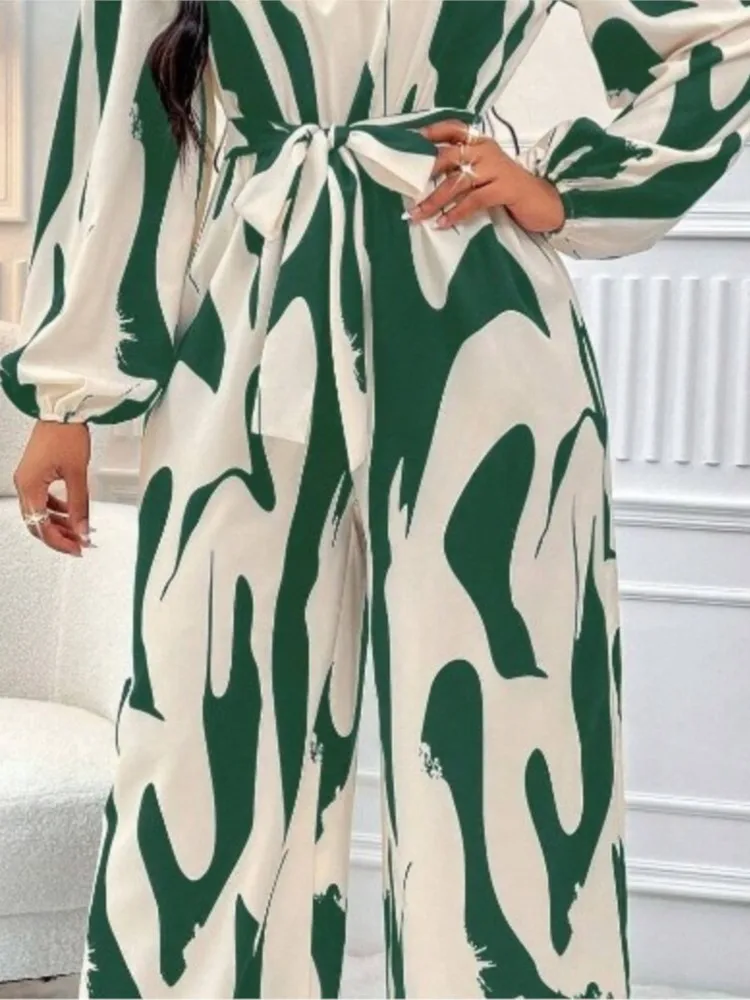 Осенний женский новый модный комбинезон с длинными рукавами и принтом летучая