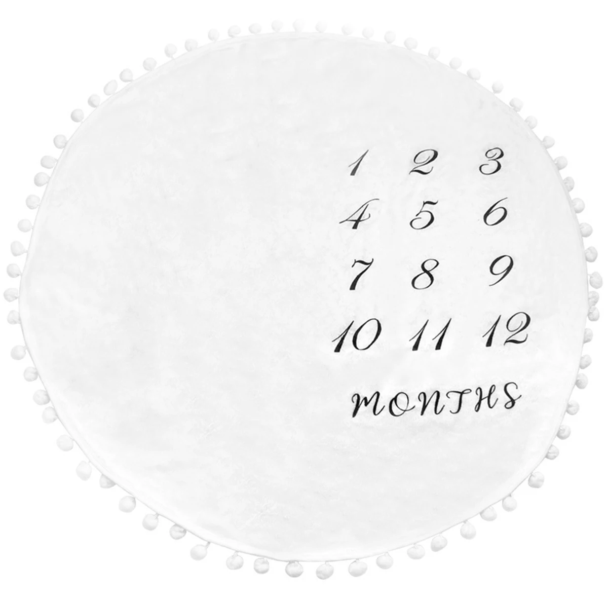 

New Baby Monthly Milestone Blanket Soft Flannel Baby Milestone Blanket Unisex Round Baby Photo Mat 100 x 100cm Baby Shower Gift
