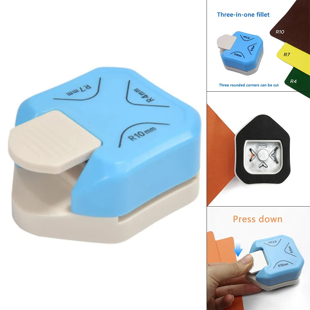 

3 In1 Round Corner Trimmer Rounder R4 R7 R10mm DIY Photo Paper Cutter Card Scrapbooking Punch Stamp Business Card Hand Tools