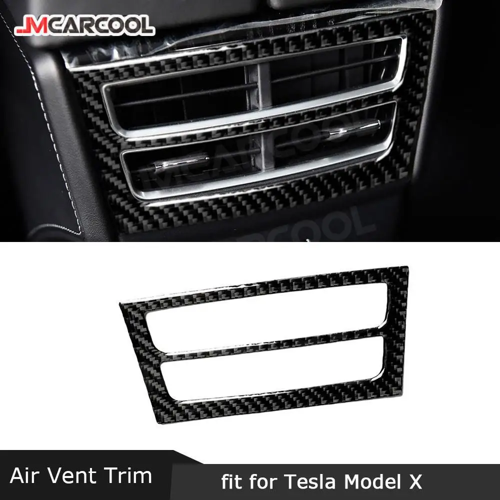 

Консоль из углеродного волокна для заднего сиденья Tesla Model X 2014-2019, кондиционер воздуха, решетка вентиляции, декоративная наклейка