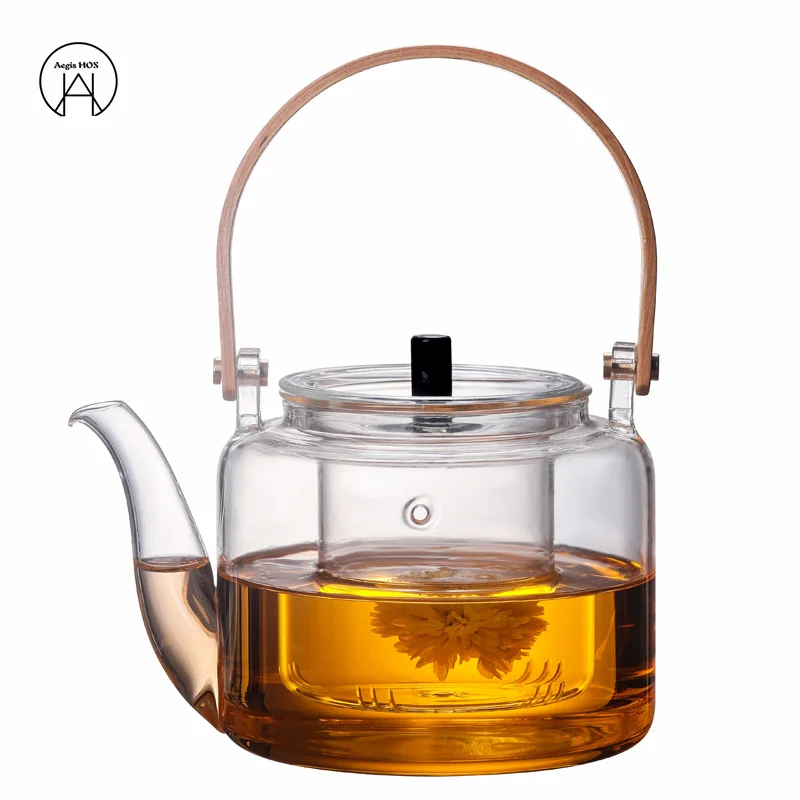 

Hammer Pattern Thickened Glass Tea Set Heat-resistant Large-capacity Handle Tea Pot Electric Stove Steam Teapot Cold kettle