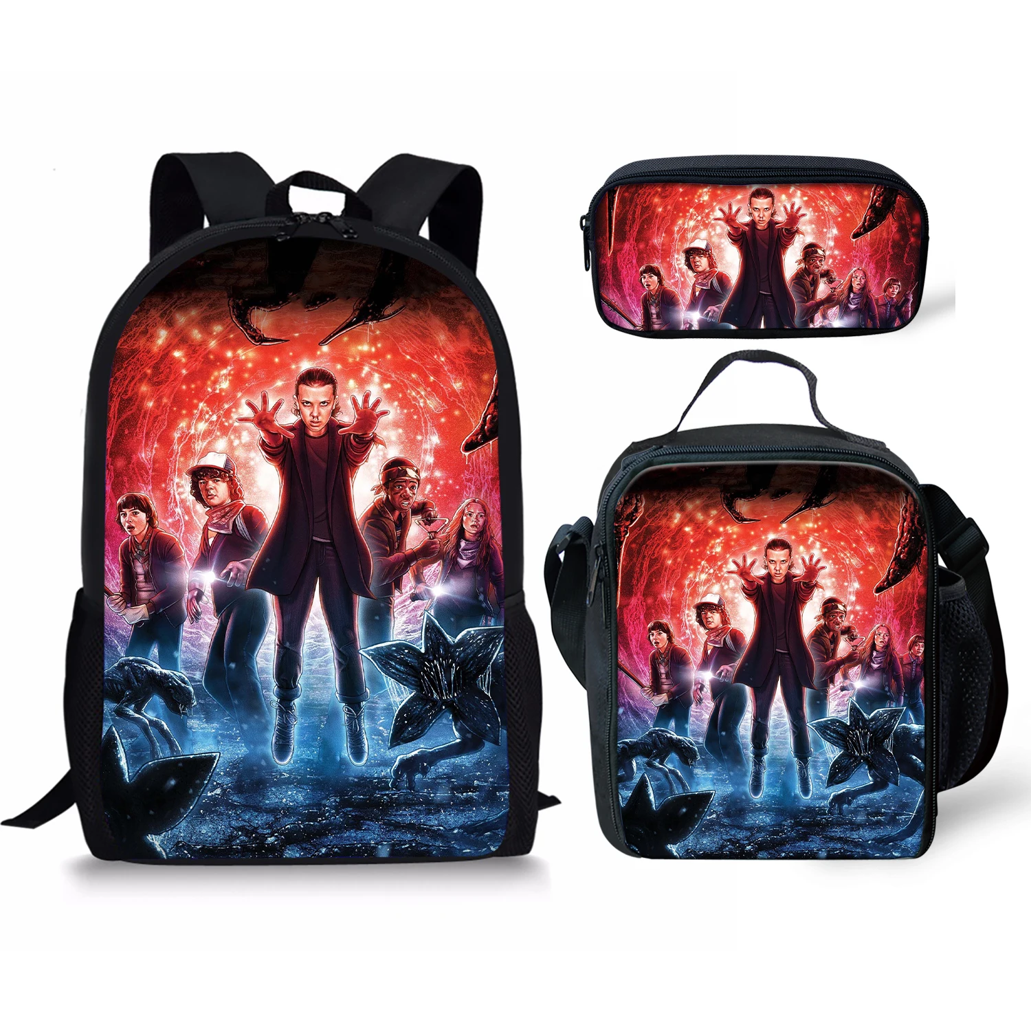 Stranger Thing Printing Pattern Backpacks & Pencil Bag & Lunch Bag Personalized Kids Daypack New Design Rucksack for Teenager