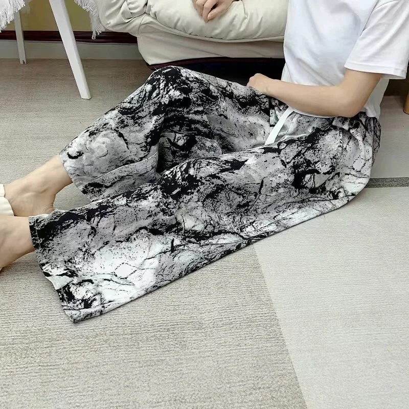 

Women Summer Fashion Wide Leg Pants Y2K Casual Loose Elastic Waist Straight Trousers Female Oversize Sweatpants Streetwear 2023