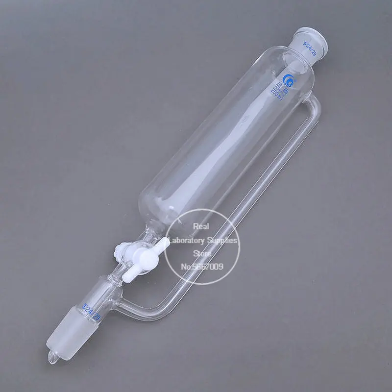 1Piece 25ml to 1000ml Lab Glass Constant Cylindrical shape separating funnel Constant pressure dropper funnel with PTFE Piston
