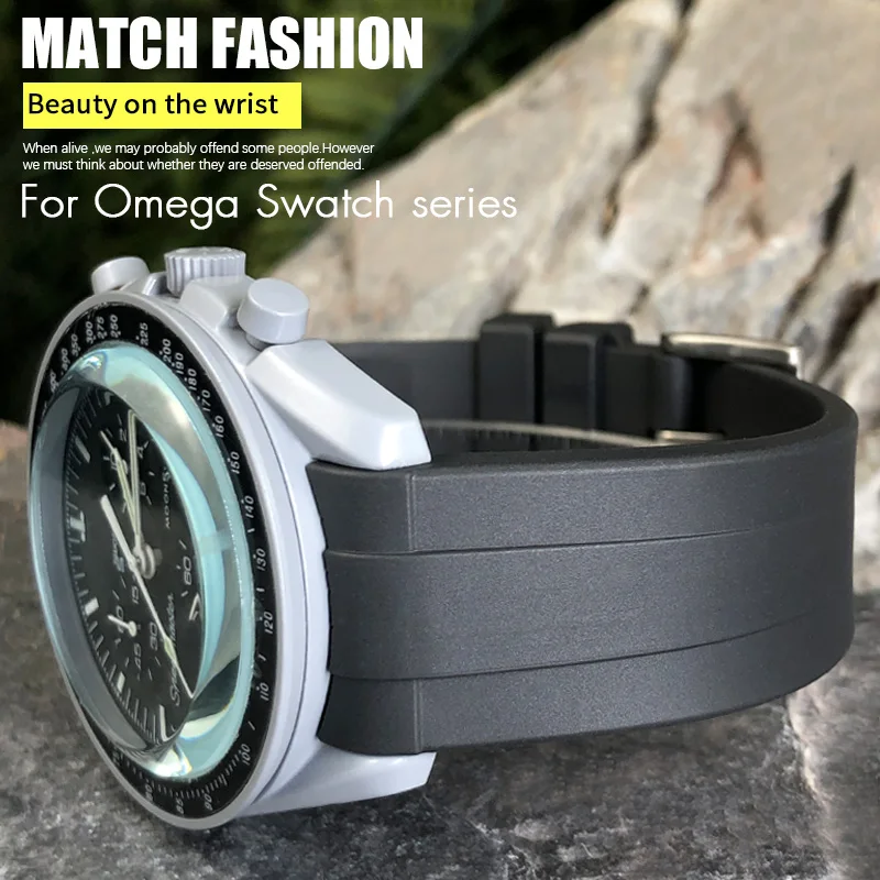 

20mm Silicone Rubber Watchband for Omega Rolex Submariner GMT Seamaster Speedmaster Moon Watch Colorful Waterproof Strap