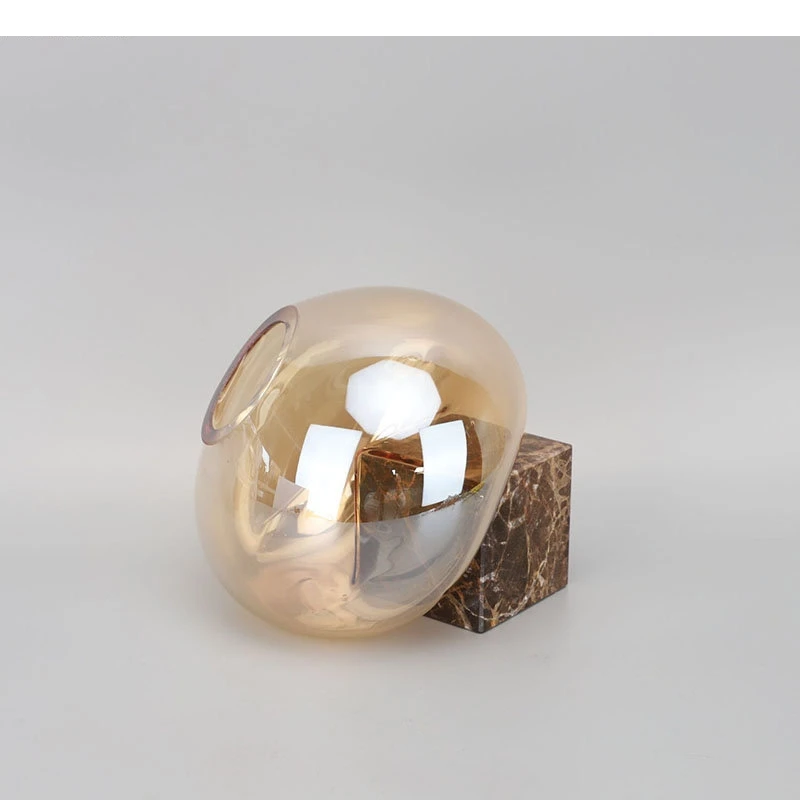 Коричневая стеклянная ваза с мраморной основой цветочные горшки украшение стола