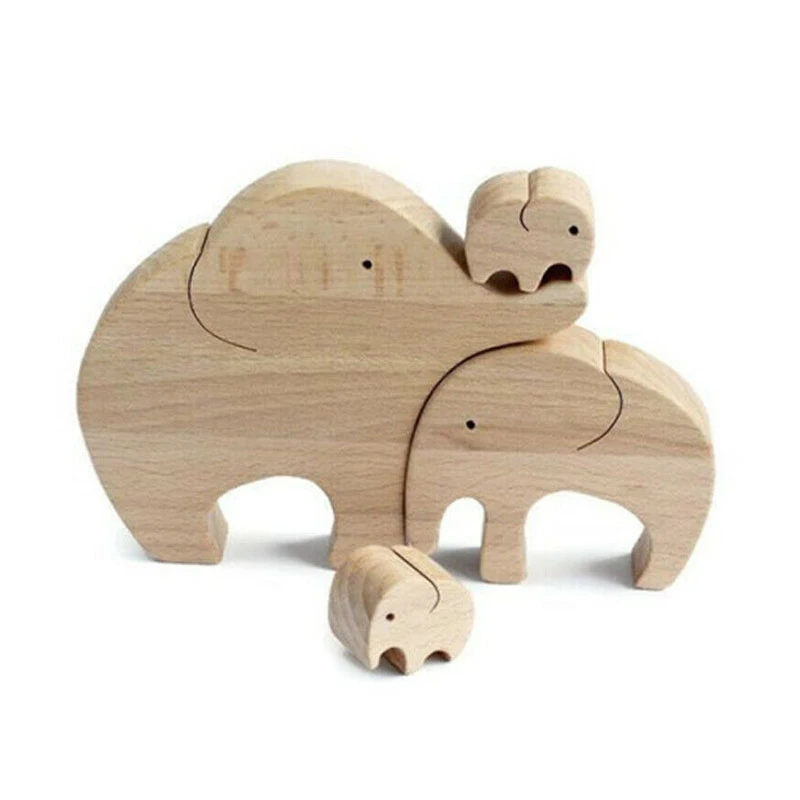 

Home Decor Mother's Day Gifts Elephant Mother And Child Shaped Design Decorative Wooden Ornament Room Desktop Decor Decoration