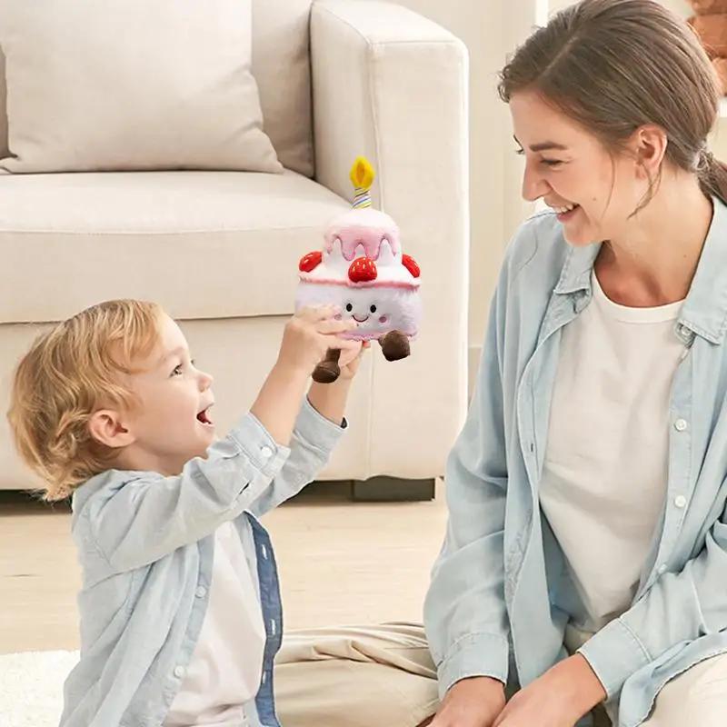 Игрушка для торта первого дня рождения. Плюшевая кукла в форме торта. Музыкальная