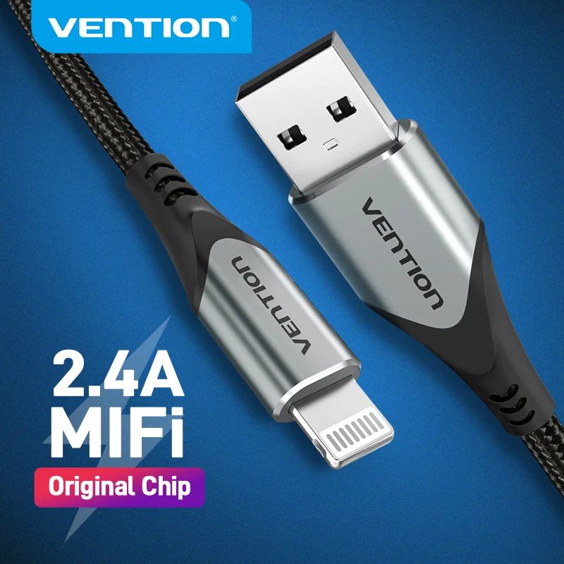 

Vention MFi USB Cable for iPhone 12 Max 11 Xs X 8 Plus USB Charge for iPhone 12 Mini 2.4A Fast Charging USB Charger Data Cable