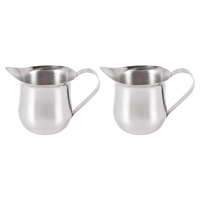 

2Pack 3Oz Stainless Steel Bell Creamer Espresso Shot Frothing Pitcher Cup Latte Art Espresso Measure Cup