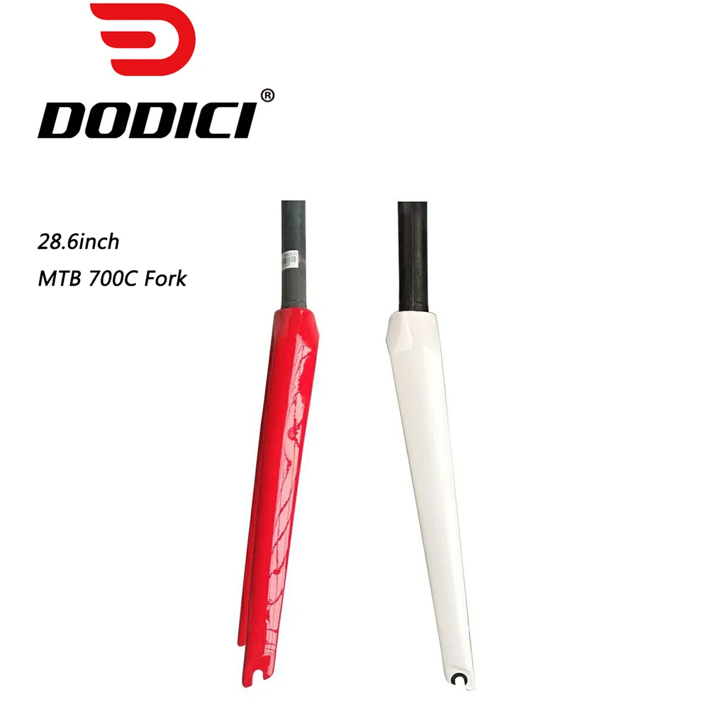 DODICI 28.6inch Fork Road Bike 700C Full Carbon Fiber Front Fork Straight Tube for C Brake Bicycle Riding Accessories Parts