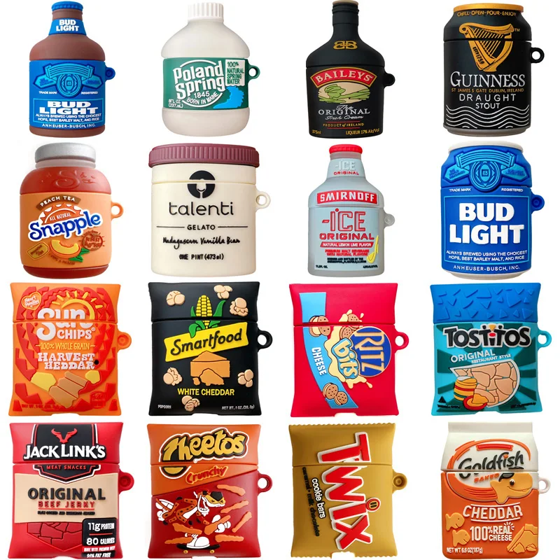 

3D Beer Bottle Wine Earphone Case for Airpods Pro 2 1 Silicone Wireless Headphone/Earbuds Protective Cover for Airpods 2 Case