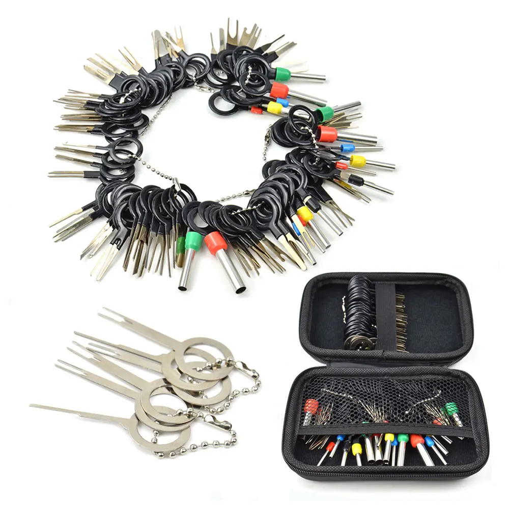 

100pcs Puller Tool Kit Wires Pin Extractor Automotive Stylus Tooling Set Car Terminals Removal Auto Disassembly Tool With Bag