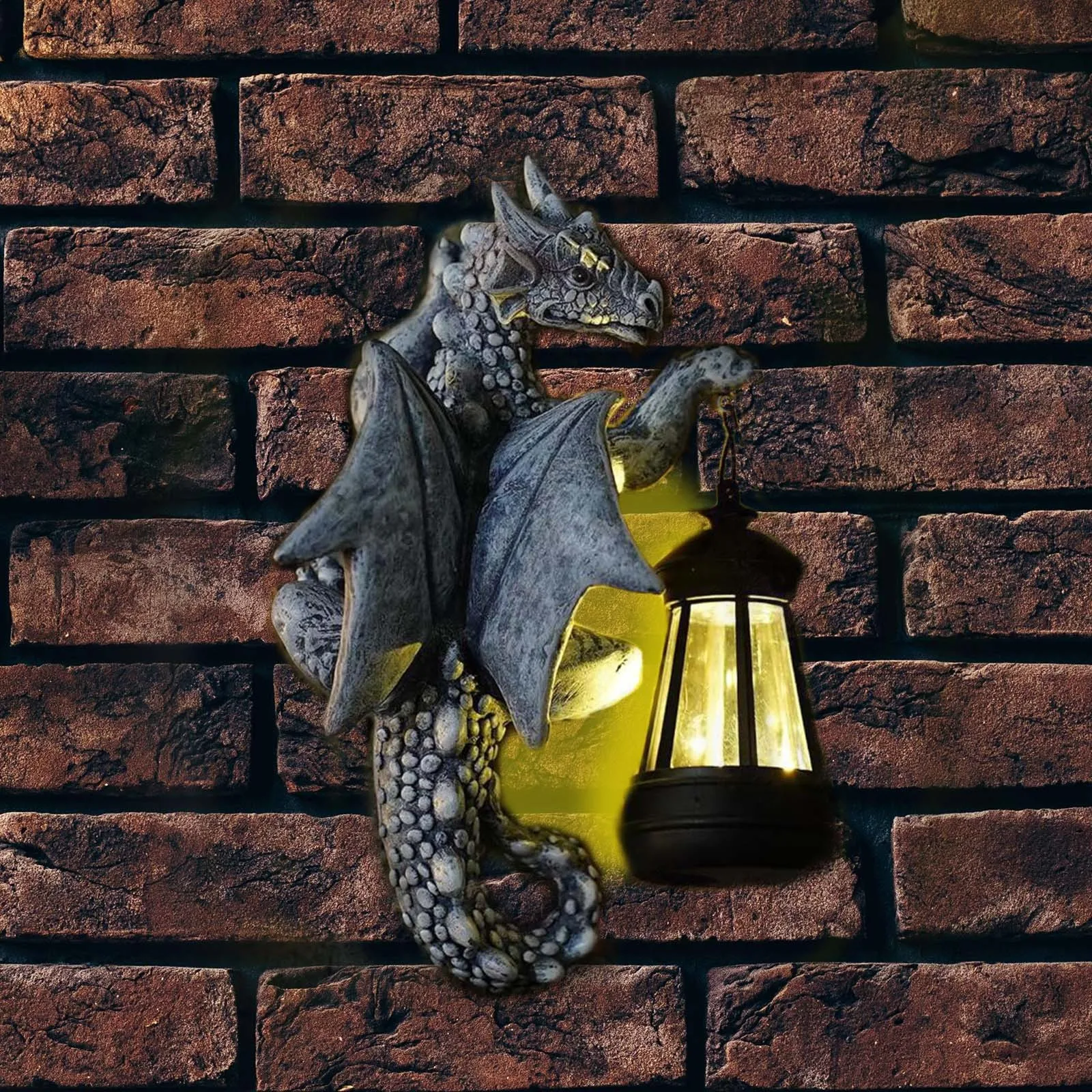 9 3-дюймовая садовая статуя реггера с солнечным фонарем декор дракона из смолы для