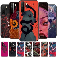 2022 fashion animal beast black soft cover the pooh for huawei nova 8 7 6 se 5t 7i 5i 5z 5 4 4e 3 3i 3e 2i pro phone case cases