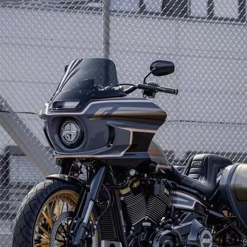 Фото Ветровое стекло для мотоцикла Harley-LOW RIDER ST, ветроотражатели, модификация, увеличенное ветровое стекло, высокий солнцезащитный козырек, защита груди №4