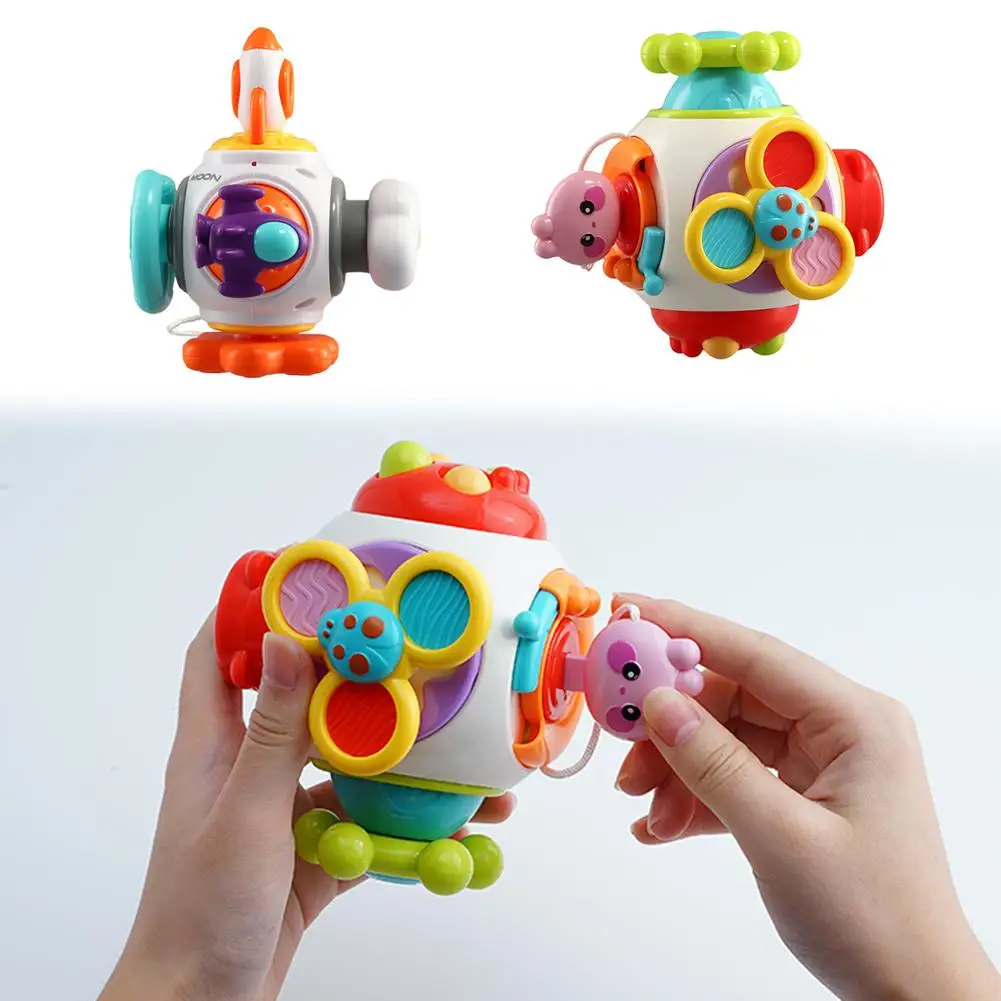 

Детская игрушка Монтессори, обучающий занятый куб, игрушка с колесиком для рук, обучающая коробка для навыков с замком, обучение развитию рулевого управления T D9Y3
