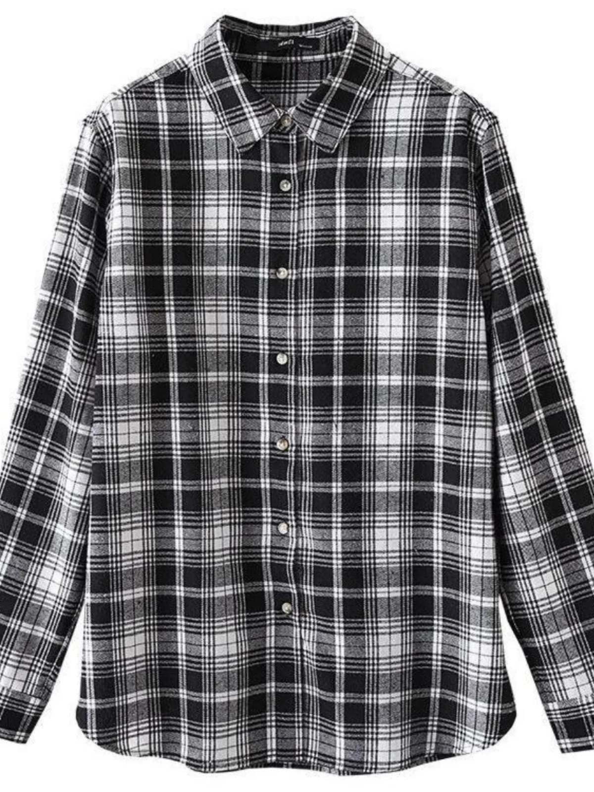 Fashion Light Luxury Sle Black and White Plaid Long sleeve Shirt Korean Series Atmosphere Sense Daily Good Match Fashionabl...