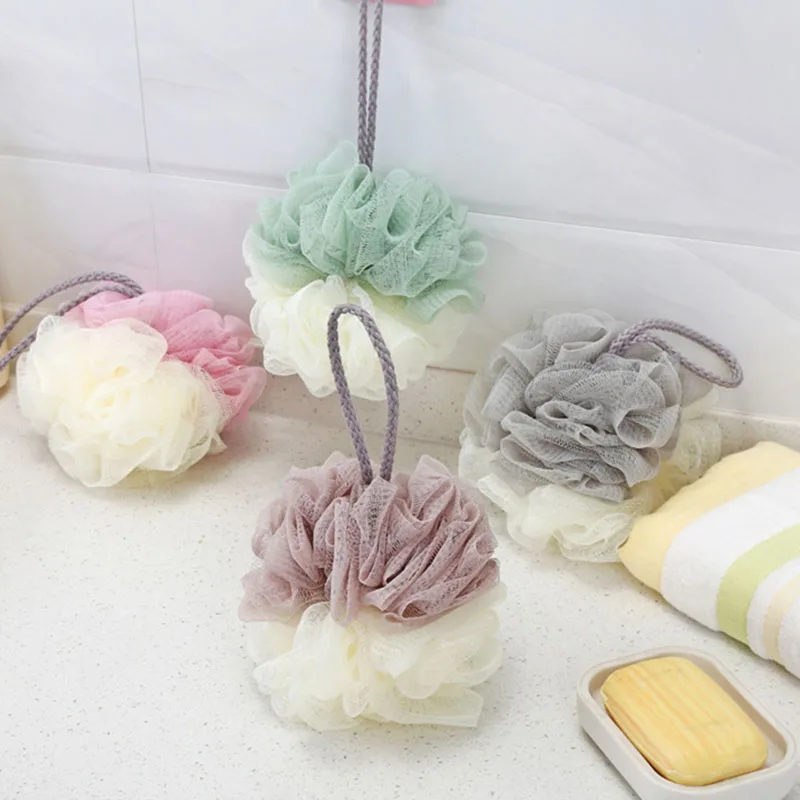 Shower Loofah Extra Large PE 1Pcs Black Hanging Style Scrubber Balls for Household Bathroom Accessories Body Exfoliating Tools images - 6